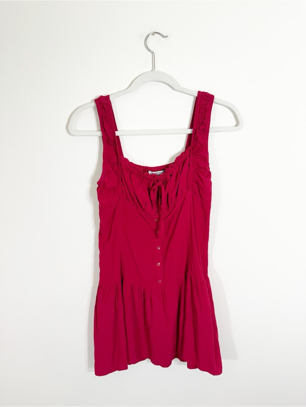 Frankie’s Bikinis Christa Ruffle Mini Dress Romance Red Large - Picture 5 of 7